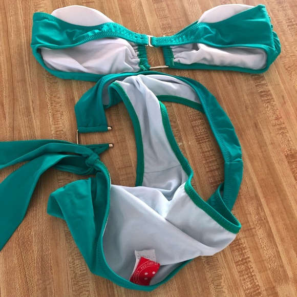 Red Carter Admirals Club Green Bandeau Swimsuit L - Picture 7 of 7
